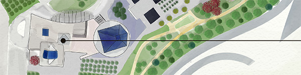 An illustrated overview of Aga Khan Park, Toronoto, Canada by Natasha Pirani