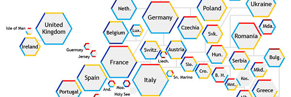 Hexagonal World Map by Mariana Vallejo Velazquez
