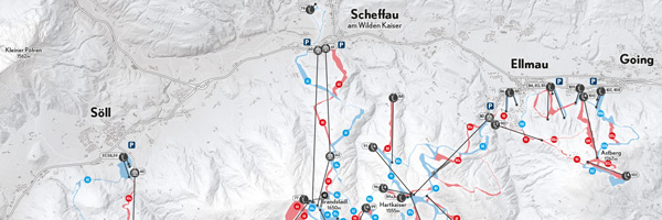 SkiWelt Wilder Kaiser Brixental - Orientation and Navigation Map by Jenny Janssen