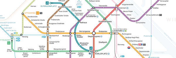 Transit Map of Vienna (Redesign of the official map)