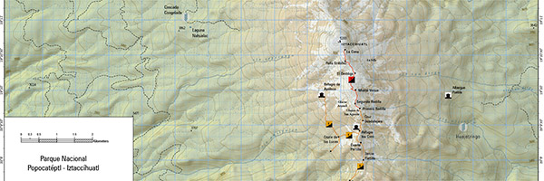 Iztaccihuatl - Popocatepetl Hiking Map